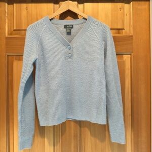 Griffen Cashmere Sky Blue V-Neck Sweater